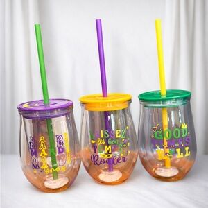 Mardi Gras Tumblers 3 | Laissez Bons Temps Rouler | Good Times Roll | BPA-Free